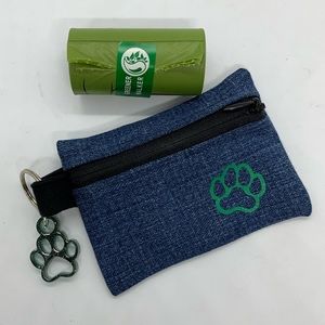 Dog Waste Keychain Poop Bag Carrier Holder Plus 1 Roll Greener Walker Bags